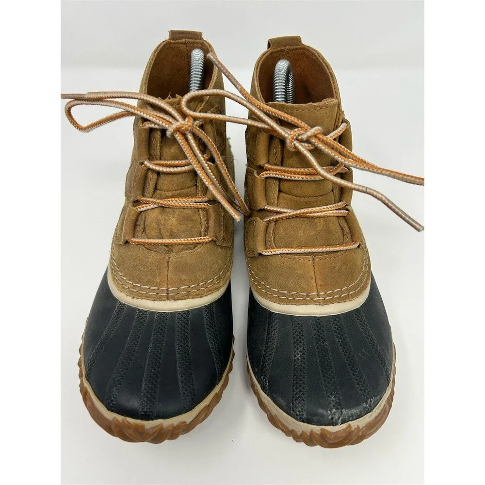 Sorel Out N About Duck Boots Womens Brown Waterproof Lace-Up Ankle Size 7.5